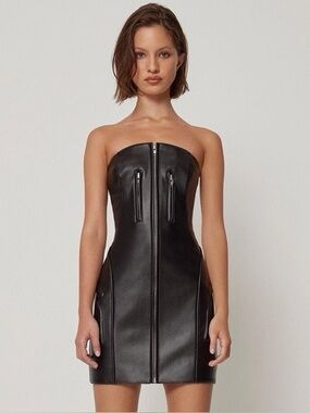 Faux Leather Strapless Mini Dress from Khy by Kylie Jenner